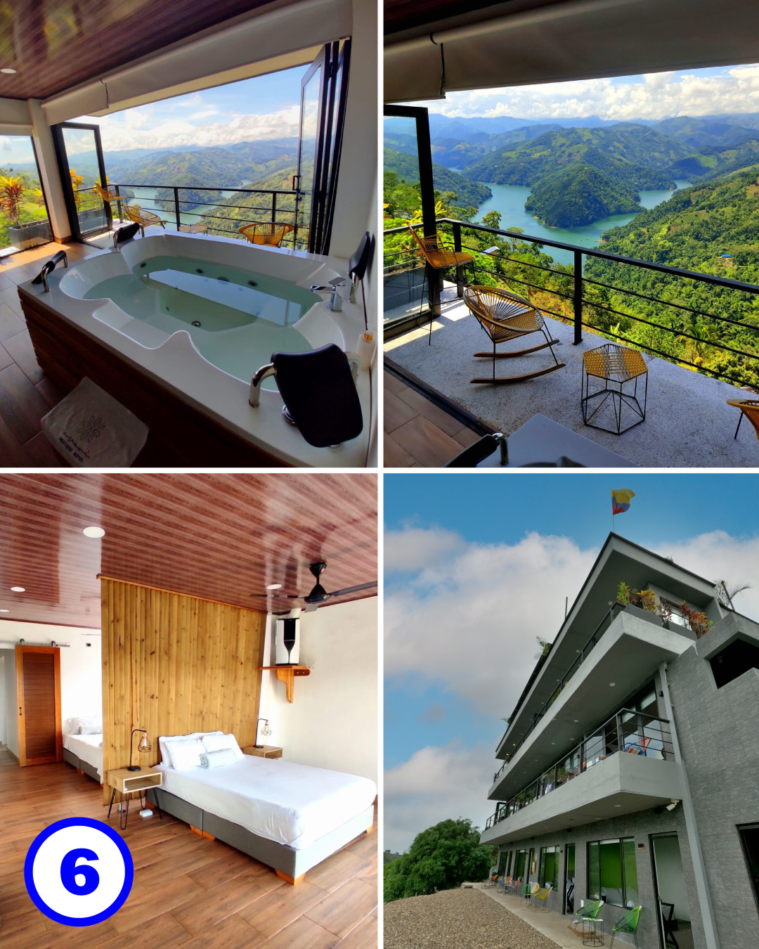 6. Hotel con vista al embalse, habitación VIP (con jacuzzi): $850.000