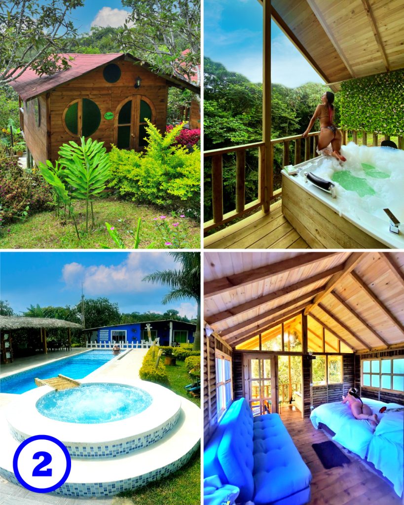 Hospedaje en Ecohotel (con jacuzzi en la cabaña): $830.000
